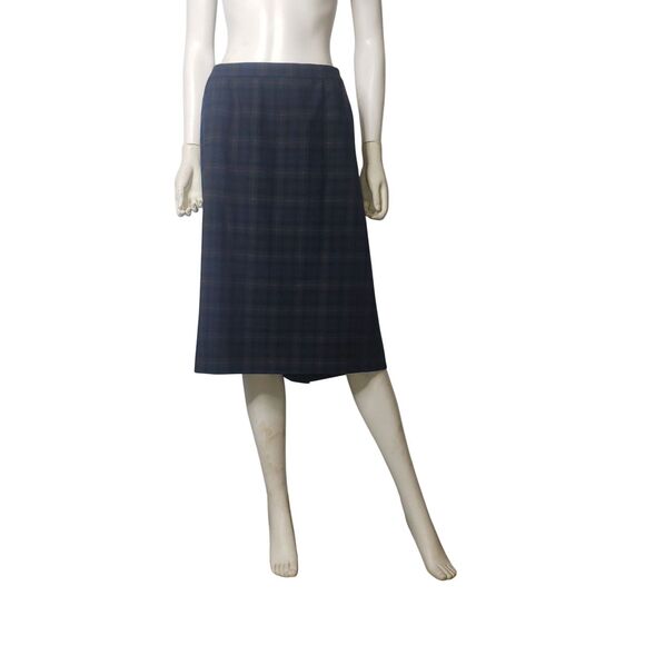 Pendleton Skirt Womens 18W Blue Green Argyle Tartan Plaid Wool Lined Made USA - Picture 1 of 7